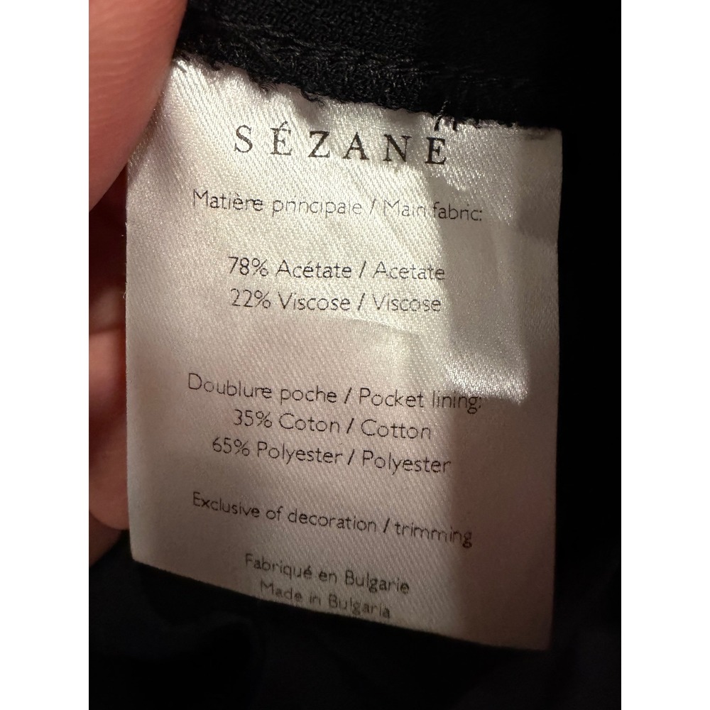 Sezane Trousers Women Size 10 Black Slim Leg Professional French Chic Pant - Picture 3 of 9